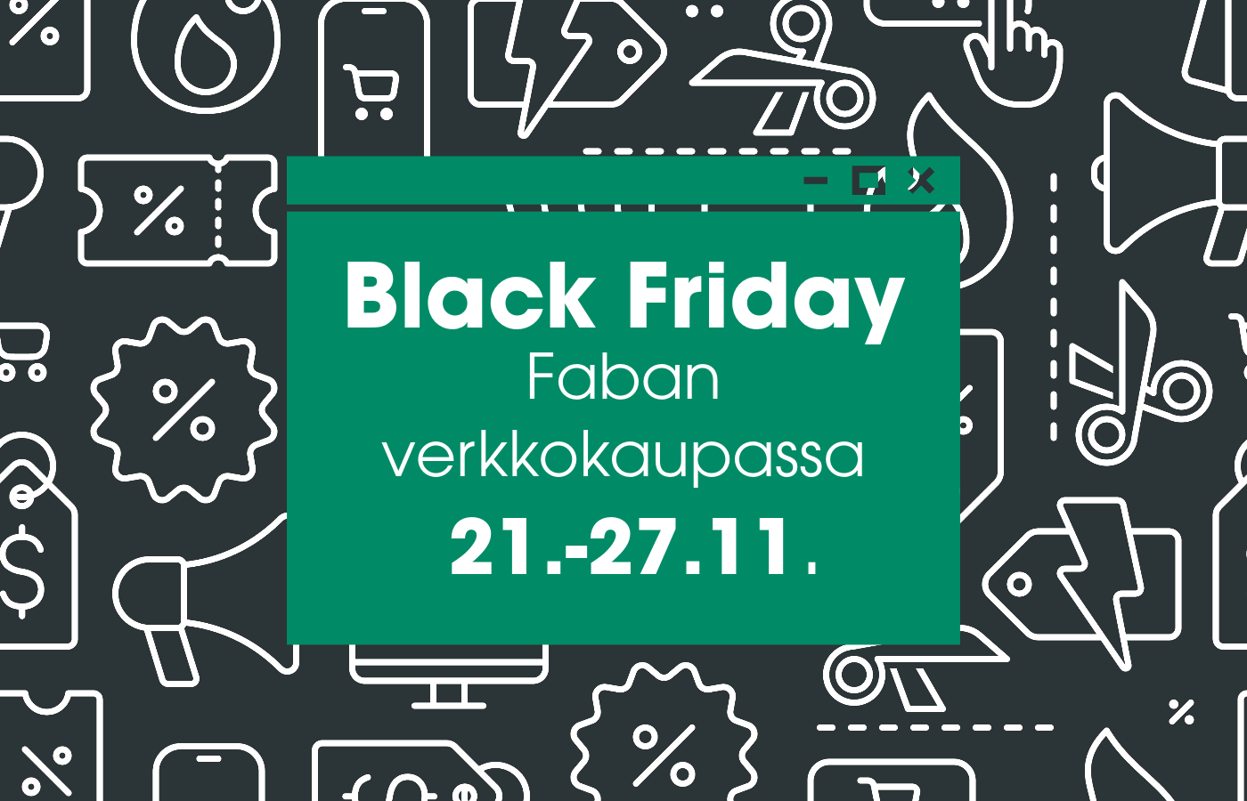 Black Friday tarjouksia Faban verkkokaupassa
